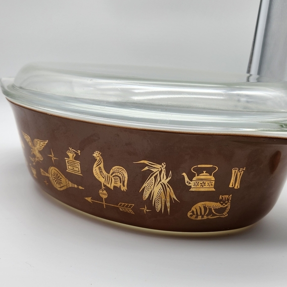 Vintage Pyrex Early American Design 2.5 Quart Casserole Dish With Lid 045 - Picture 7 of 10